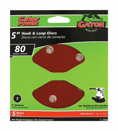 Ali Industries 2463222 5 in. Hook & Loop Sanding Disc, 80 Grit - P