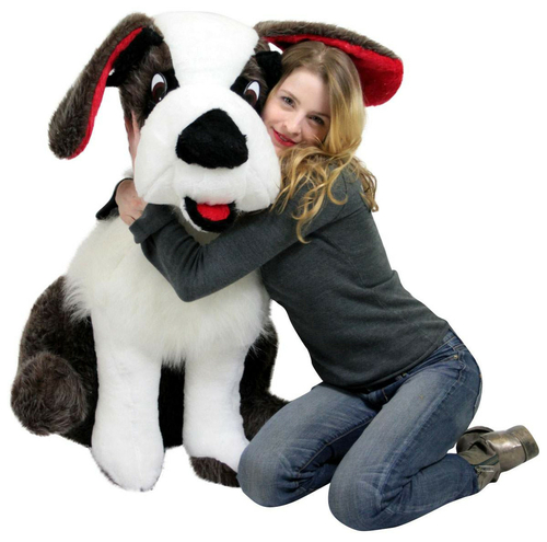 American Made Life Size Stuffed Saint Bernard 38 Inch Soft Big Plush