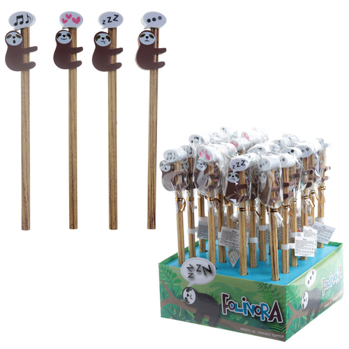 Cute Sloth Design Pencil and Eraser Set