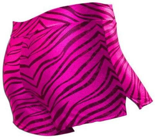 Pizzazz 1450ZG -HPKBLK-AS 1450ZG Adult Zebra Glitter Short, Hot Pi