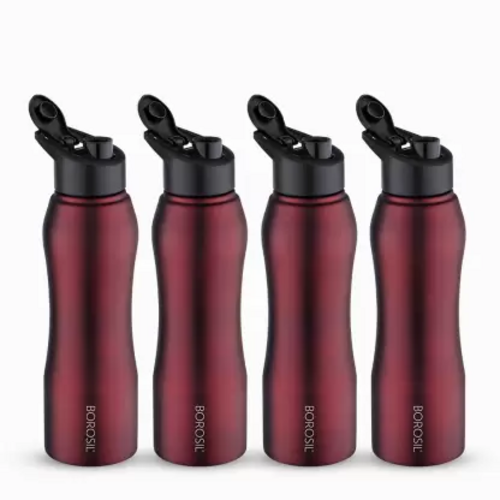 Grip N Sip Single Wall Bottle 1000 ml Bottle  (Pack of 4, Maroon,