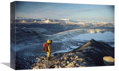 Global Gallery GCS-453451-1218-142 12 x 18 in. Man Standing on A Rock 