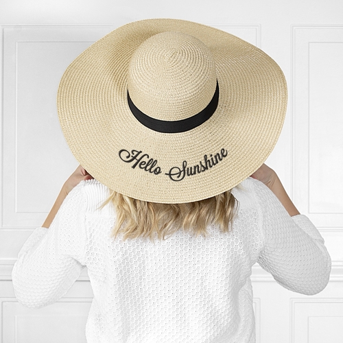 Cathys Concepts 1626-ST Hello Sunshine Natural Straw Hat