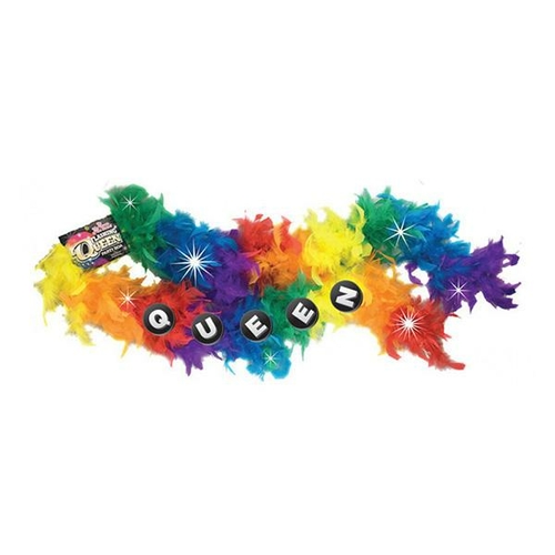 Pride Queen Flashing Feather Boa Rainbow