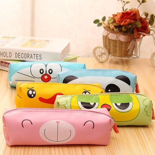 Cute cartoon animals leather Pencil Case