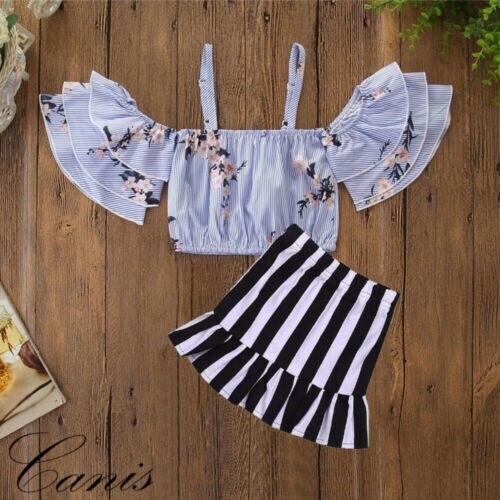 Baby Kids Toddler Girl Summer Clothes Flower Tops