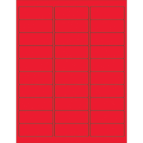 Box Partners LL173RD 2.63 x 1 in. Fluorescent Red Rectangle Laser Labe