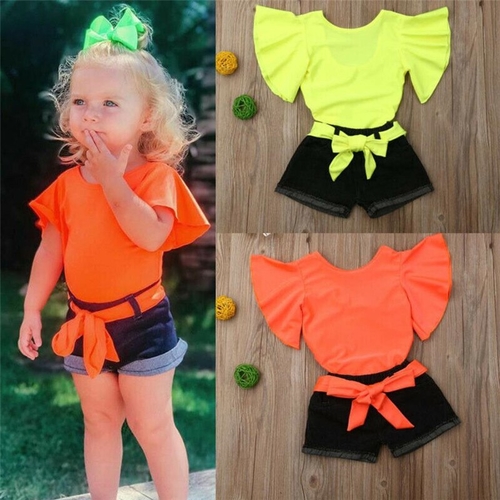 Fashion Kids Baby Girl Outfits Summer Ruffle