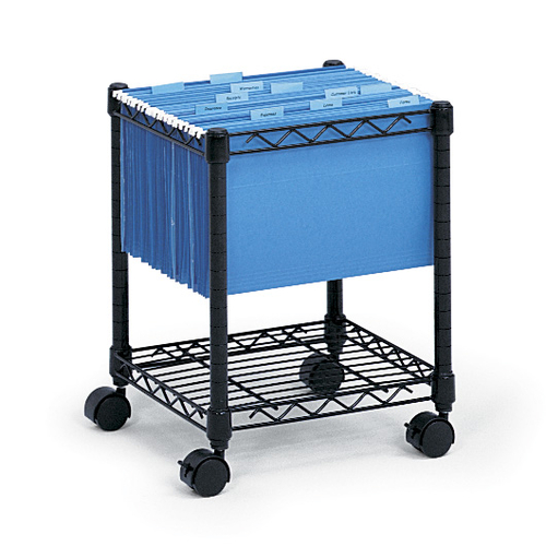 Safco 5277BL Compact Mobile File Cart in Black