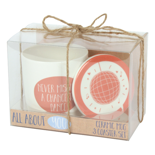 Never Missing a Chance to Dance Mug and Coaster Set