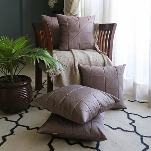 ANS chic and elegant Brown quilted cushions