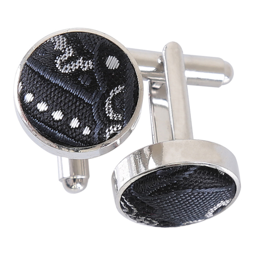 Royal Paisley Cufflinks - Black & Silver