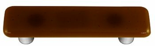 Hot Knobs HK1016-PA Tan Rectangle Glass Cabinet Pull - Aluminum Post