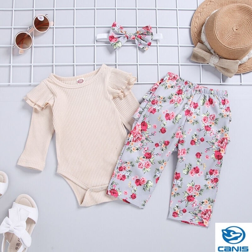 Baby Clothes Set 3PCS Infant Baby Girl Long Sleeve