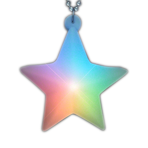 Blinkee MASPSBN Multi Color Aurora Star Pendant Silver Beaded Necklace
