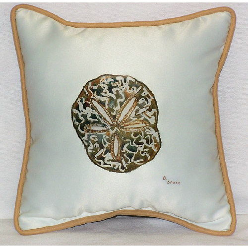 Betsy Drake SN605 Sand Dollar Small Outdoor-Indoor Pillow 12"x12&