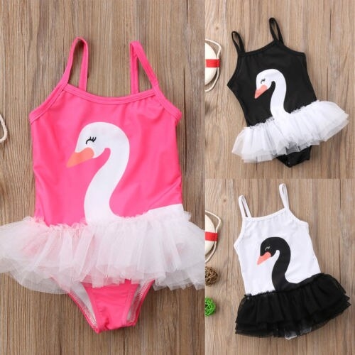 Toddler Baby Girl Swan One piece Swimsuit Babies