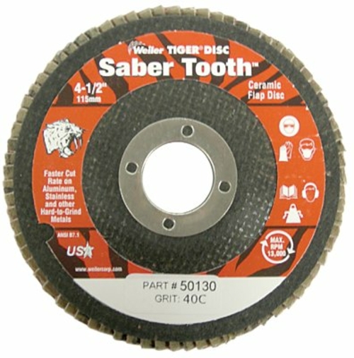 Weiler 804-50139 7 in. Saber Tooth High Density Abrasive Flap Disc- Fl