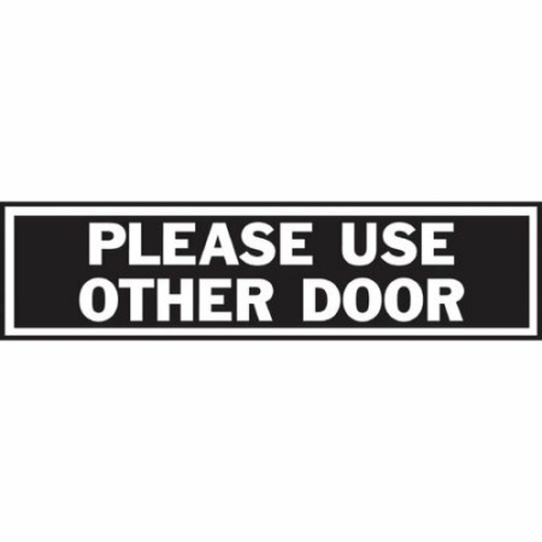 Hy-Ko Products 76594 2 x 8 in. Please Use Other Door Sign- pack of 10