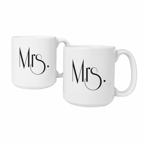 Cathys Concepts GMRS-3900 Mrs. & Mrs. Gatsby 20 oz. Large Coffee Mugs 