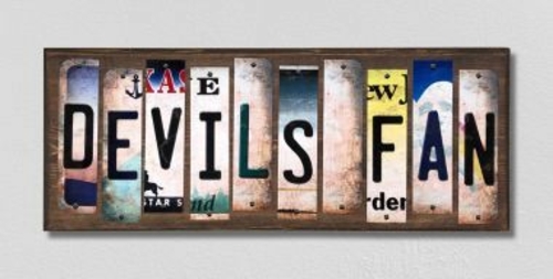 Smart Blonde WS-435 Devils Fan License Plate Strips Novelty Wood Signs