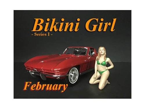 February Bikini Calendar Girl Figure for 1/24 Scale Models by American