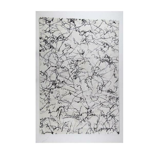 Comfort Black Polypropylene Red White Rug