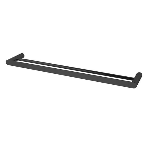 Eden Nero Square/Round Black Double Towel Rail 600mm