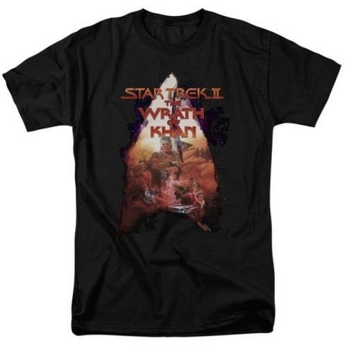 Trevco Star Trek-Twok Poster - Short Sleeve Adult 18-1 Tee - Black- 2X