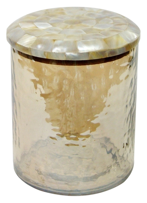 Hammered Glass Canister with Mop Lid - Small