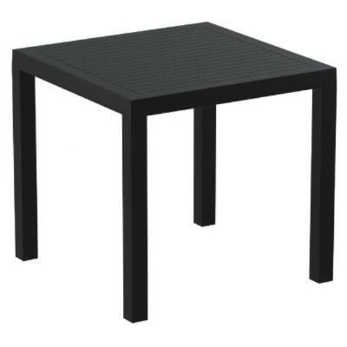 31 in. Ares Resin Square Dining Table, Black