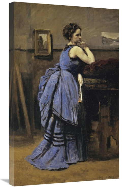Global Gallery GCS-277125-36-142 36 in. Woman in Blue Art Print - Jean