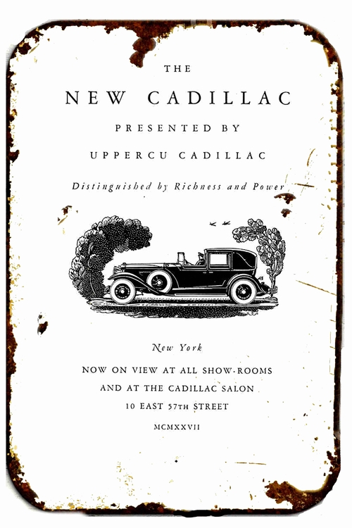 1928 Cadillac Advertising Metal  8 x 12 inch Tin Sign