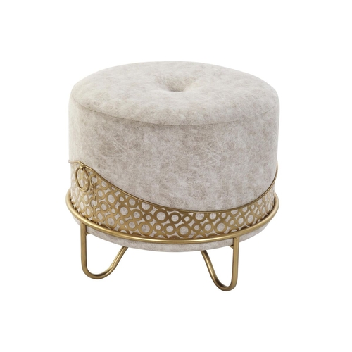 Footrest DKD Home Decor 51 x 51 x 44,5 cm Foam Beige Golden Velvet MDF