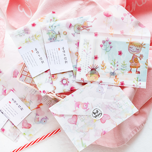 3PCS/PACK Leaf Flower Love Envelope