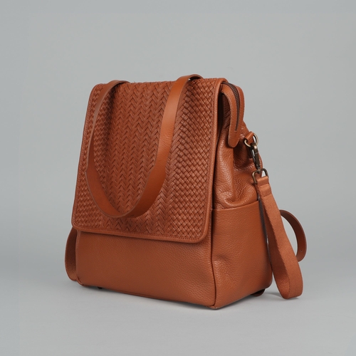 Donna Weaved Leather Diaper Bag