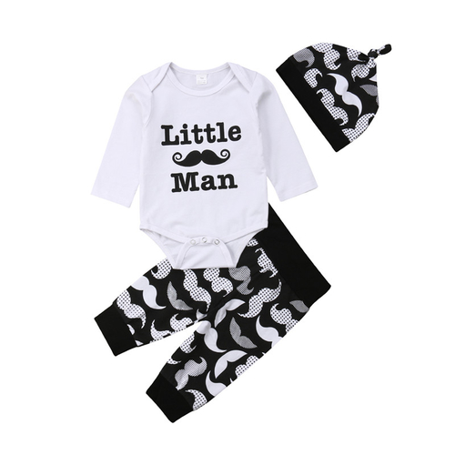 Casual Newborn Baby Boy Cotton Outfits Little Man