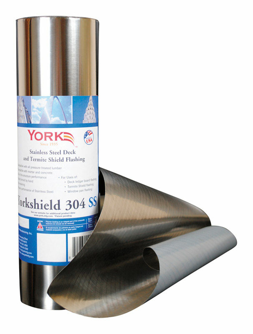 York 5993480 8 in. x 240 in. Silver Stainless Steel Roll Flashing