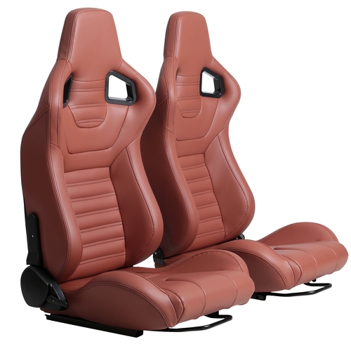 2-Piece Ergonomic Racing Seats with Adjustable Double Slides,PVC