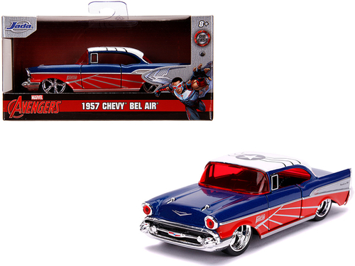 1957 Chevrolet Bel Air Blue Metallic and Red with White Top \Falcon\"