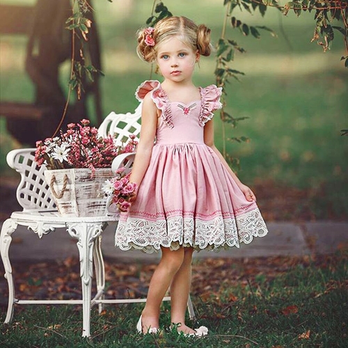 Toddler Fancy Baby Girls Lace Ruffles