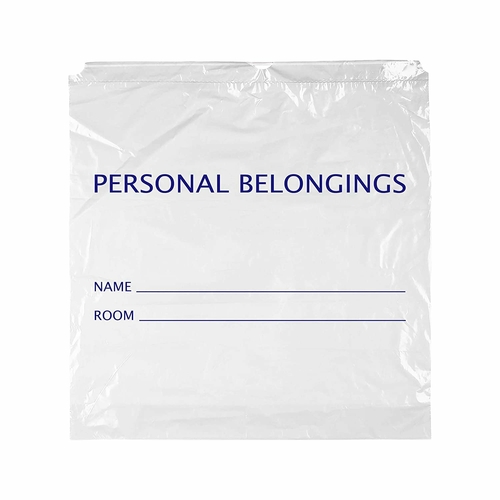 Pack of 250 Personal Belongings Bags, White 25 x 26. Gusseted