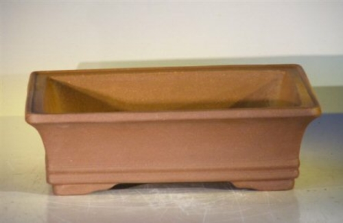 Tan Unglazed Ceramic Bonsai Pot - Rectangle 12"x9.625"x3.5"