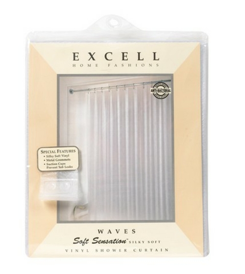 Ex-Cell 040O0-0695-961 Frosty Waves Soft Sensations Shower Curtain