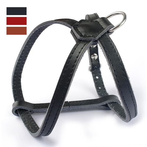 3/8" Wide Adjustable Real Leather Dog Pet Harness