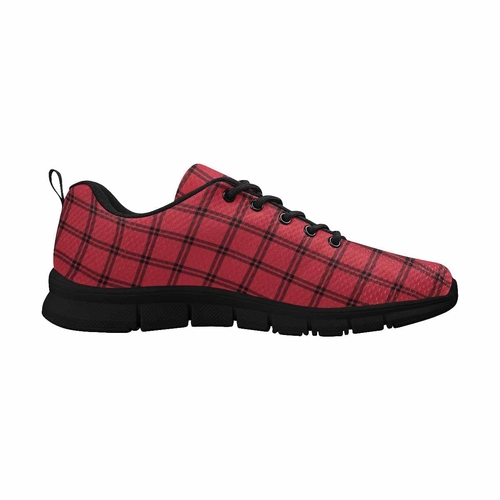Sneakers for Men - Buffalo Plaid Red and Black - Running Shoes Dg836