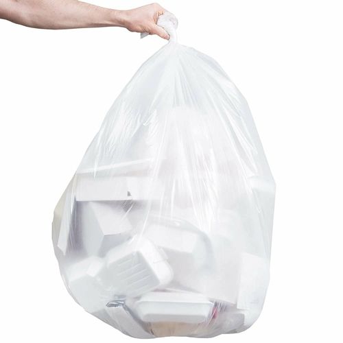 Pack of 200 Regular Duty Trash Bags, Clear 36 x 58. High Density