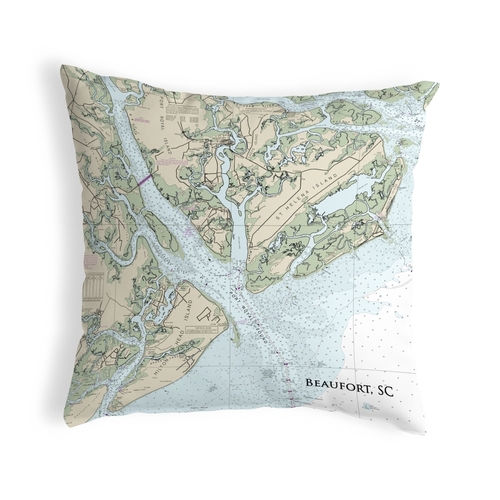 Betsy Drake NC11513ND 18 x 18 in. Beaufort, SC Nautical Map Noncor