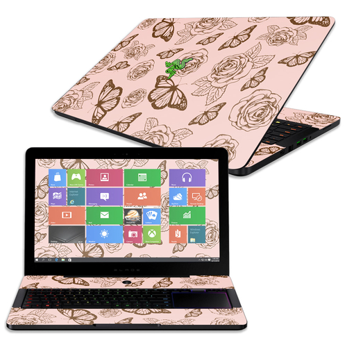 MightySkins RABLPR17-Butterfly Garden Skin for 17 in. Razer Blade Pro&