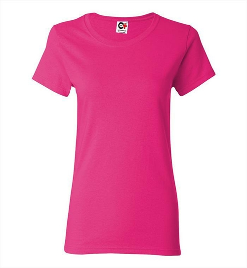 DDI 2347873 Cotton Plus Spandex T-Shirt for Women, Heliconia - 2X 
